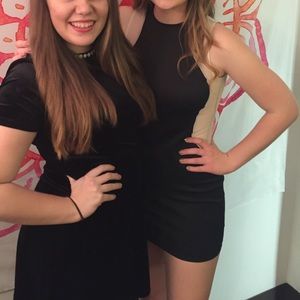 Black Mesh Panel Dress